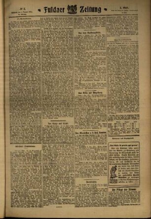 Zweite Ausgabe vom Mittwoch, den 04. Januar 1911.
