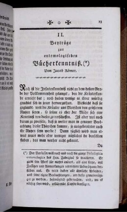 II. Beyträge zur entomologischen Bücherkenntniß.