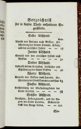 Verzeichniß der in diesem Theile enthaltenen Gegenstände.