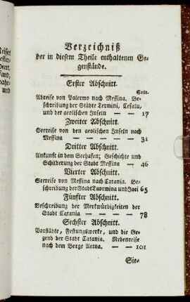 Verzeichniß der in diesem Theile enthaltenen Gegenstände.
