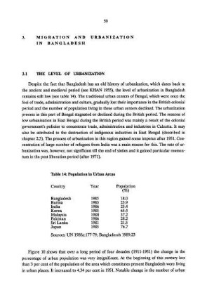 3.1 The level of urbanization