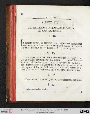 Caput VII: De Influxu Systematis Idearum in Characterem