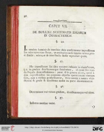 Caput VII: De Influxu Systematis Idearum in Characterem