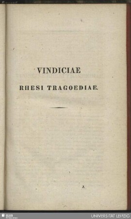 Vindiciae Rhesi Tragoediae