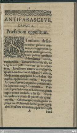 Caput I. Praefationi oppositum