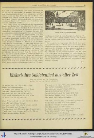 Elsässisches Soldatenlied aus alter Zeit.