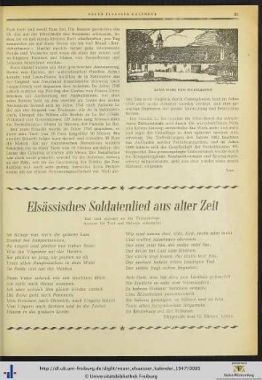 Elsässisches Soldatenlied aus alter Zeit.