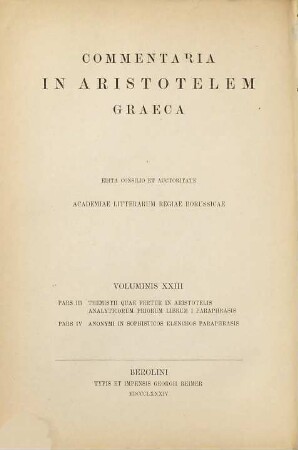 Themistii quae fertur in Aristotelis analyticorum priorum librum I paraphrasis