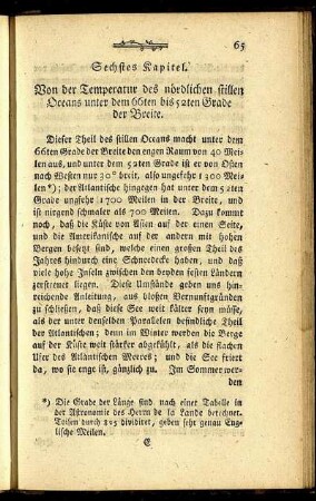 Sechstes Kapitel. Von der Temperatur des nördlichen stillen Oceans unter dem 66ten bis 52ten Grade der Breite.