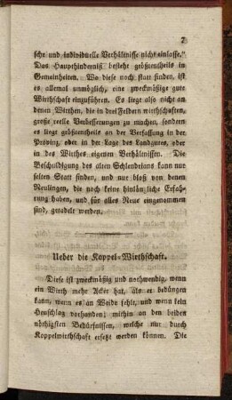 Ueber die Koppel-Wirthschaft