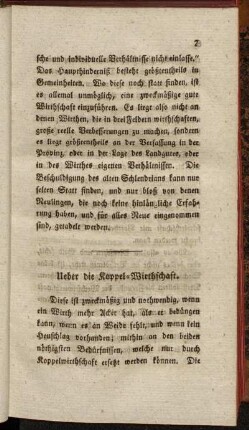 Ueber die Koppel-Wirthschaft
