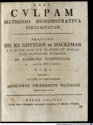Cvlpam Methodo Demonstrativa Pertractatam
