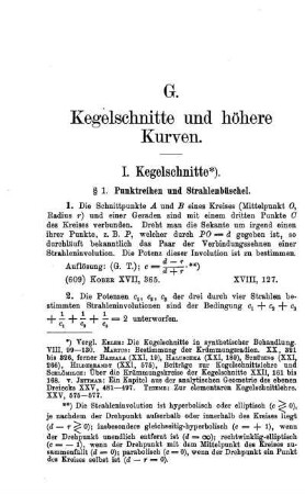 I. Kegelschnitte.