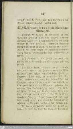 Die Rentabilität von Bewässerungs-Anlagen