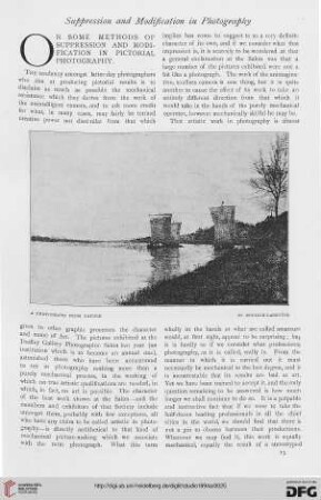 3: On some methods of suppression and modification in pictorial photography