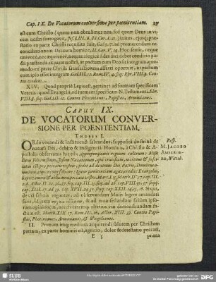 Caput IX. De Vocatorum Conversione Per Poententiam