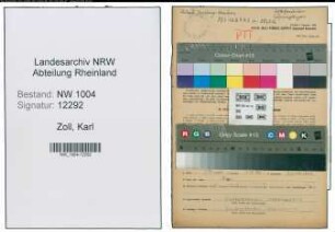 Entnazifizierung Karl Zoll , geb. 29.01.1908 (Postarbeiter)
