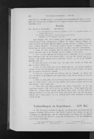 Verhandlungen zu Kopenhagen. - 1429 Mai.