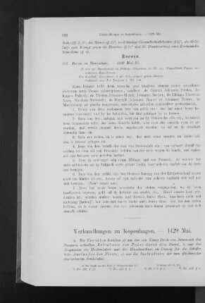 Verhandlungen zu Kopenhagen. - 1429 Mai.