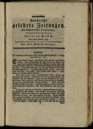 Drittes Stück, den 19ten Januar 1793.