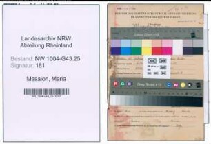 Entnazifizierung Maria Masalon , geb. 25.02.1906 ()