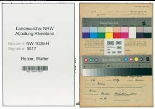 Entnazifizierung Walter Helzer , geb. 17.01.1899 (Arbeiter)