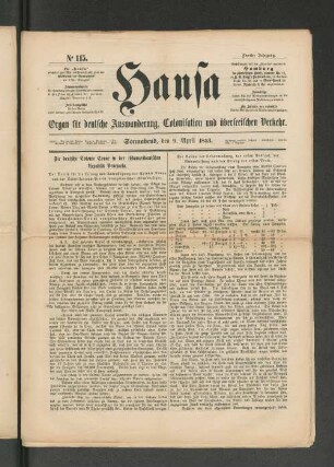 No. 115. Sonnabend, den 9. April 1853.