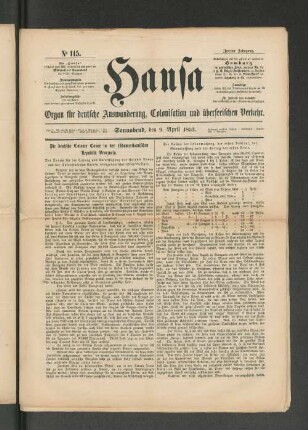 No. 115. Sonnabend, den 9. April 1853.