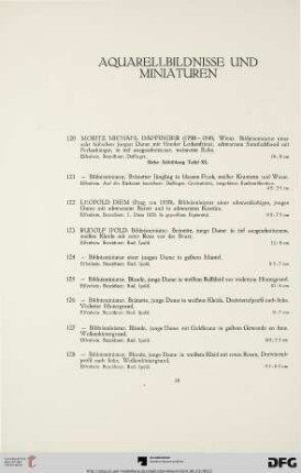 Aquarellbildnisse und Miniaturen (Nr. 120-146)