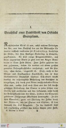 2: Bruchstück einer Handschrift von Otfrieds Evangelium