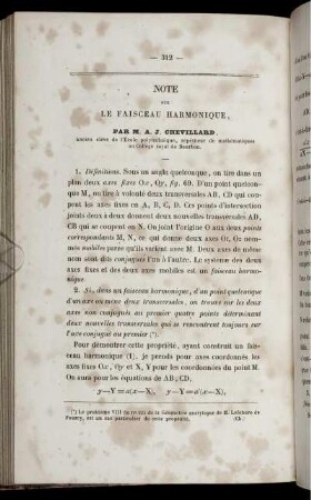 Note sur le faisceau harmonique.