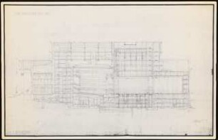 Nationaltheater, München: Längsschnitt F-F Mittelachse 1:100