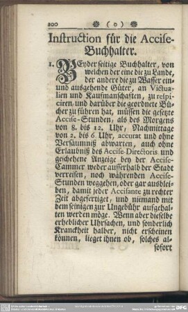 Instruction für die Accise-Buchhalter