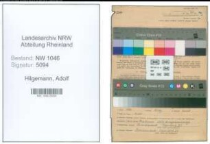 Entnazifizierung Adolf Hilgemann , geb. 08.03.1893 (Postbeamter)