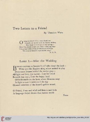 Two letters to a friend