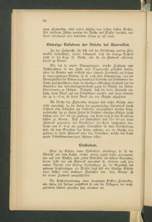 Etwaige Gefahren der Deiche bei Sturmflut.
