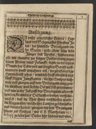 Außlegung.