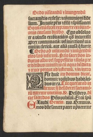Ordo ad visitandum et inungendum oleo sancto infirmum.