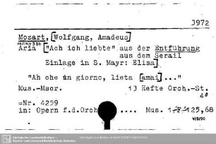 Mozart, Wolfgang Amadeus, Entführung