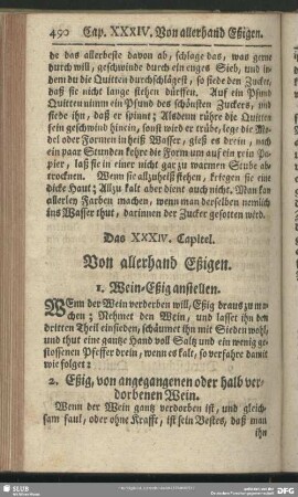 Das XXXIV. Capitel. Von allerhand Eßigen