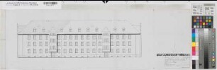 Münster (Münster) Portsmouth-Kaserne Block 5 Westansicht 1971 1 : 100 30 x 92 Pause Finanzbauamt Münster