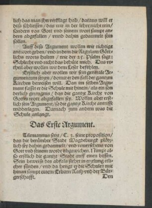 Das Erste Argument.