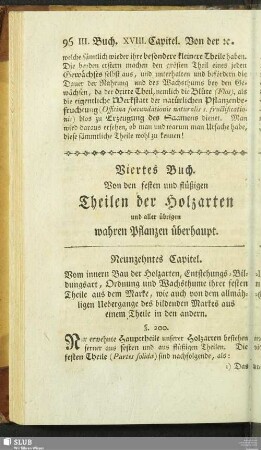 Viertes Buch. Von den festen und flüßigen Theilen der Holzarten und aller übrigen wahren Pflanzen überhaupt