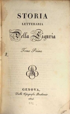 Storia letteraria della Liguria. 1