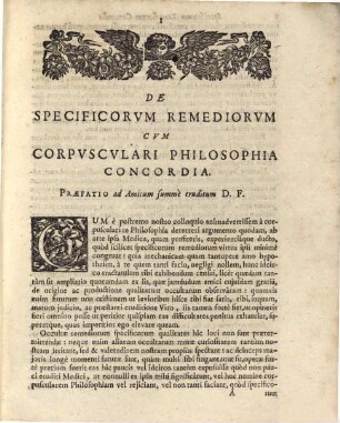 De Specificorum Remediorum Cum Corpusculari Philosophia Concordia