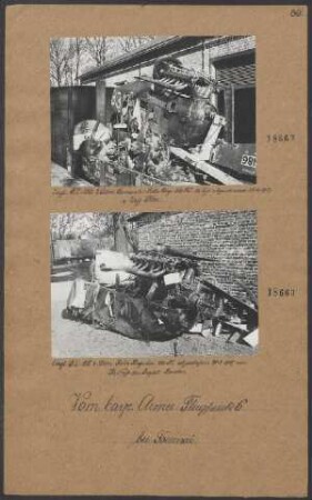 Englischer "FE"-Doppeldecker, 2-Sitzer, Standmotor "Rolls Royce" 260 PS, 12 Zylinder, abgeschossen von Unteroffizier STILLE