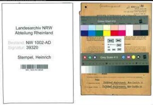 Entnazifizierung Heinrich Stempel, geb. 23.09.1906 (Staedt.Angest.)
