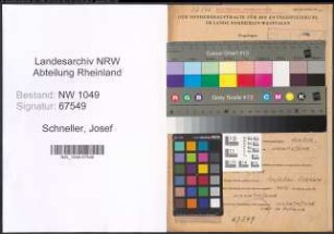 Entnazifizierung Josef Schneller , geb. 01.12.1901 (Kaufmann)