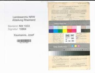 Entnazifizierung Josef Kaumanns , geb. 17.02.1895 (Polizeibeamter)