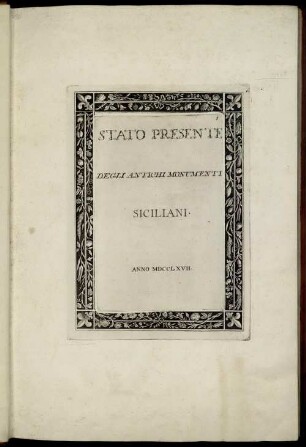 Stato presente degli antichi monumenti Siciliani